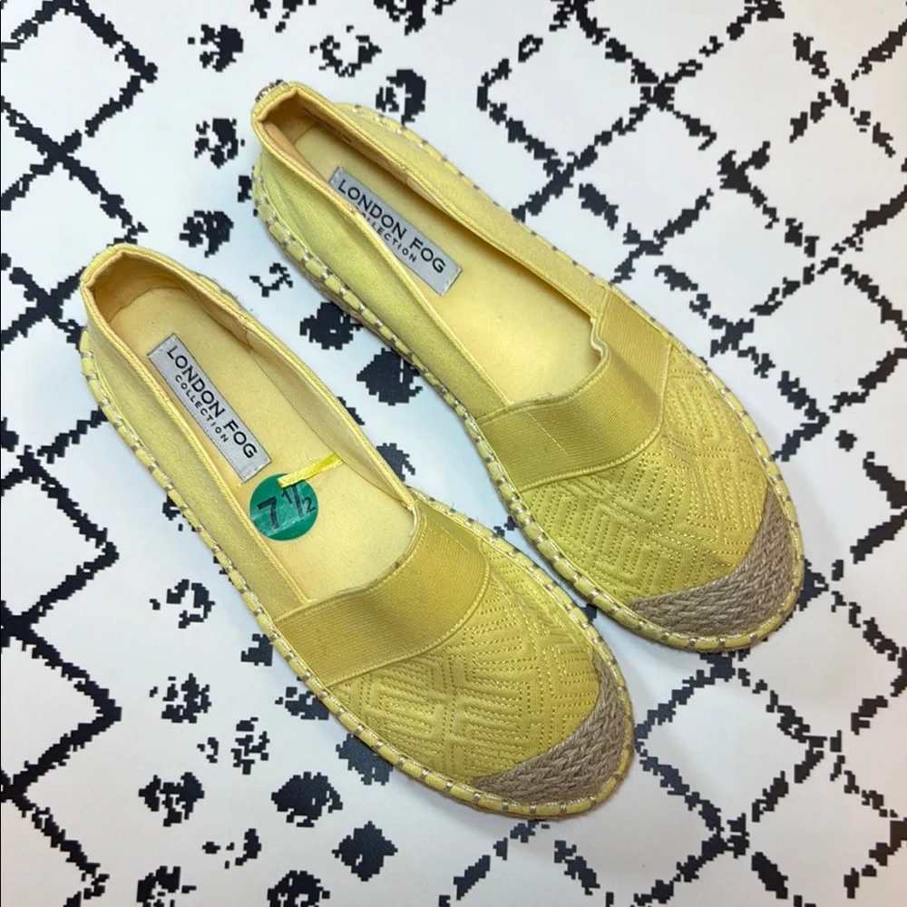 London Fog Yellow Espadrilles Casual Comfort - US Size 7.5 - EUC